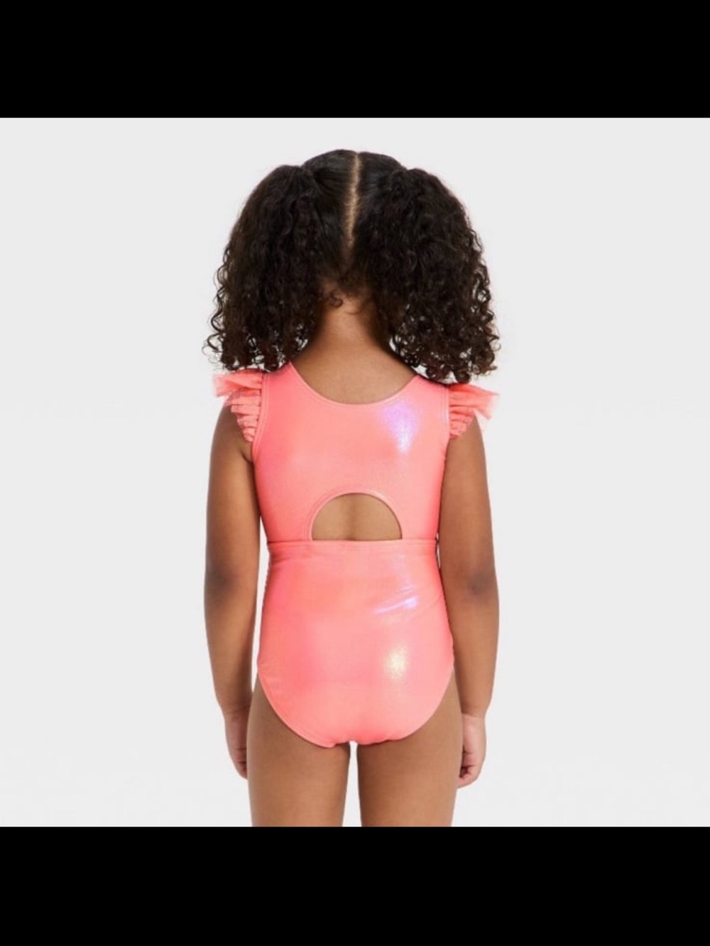 NWT Cat & Jack ™  Toddler Girls' One Piece Swimsuit - Coral Pink 5T - Picture 2 of 5
